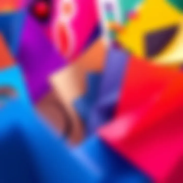 A collection of various colorful design samples arranged for voting