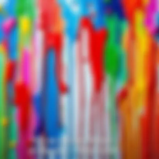 A vibrant canvas covered in colorful dripping paint, showcasing the technique of dripping in art.