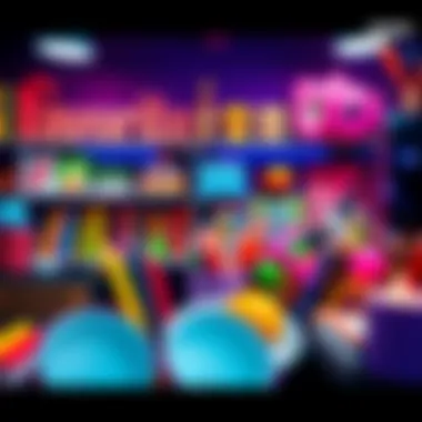 A vibrant collection of favorite items like books, food, and hobbies displayed together, inviting interaction and sharing.