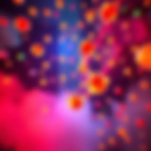 A vibrant image showing player fireballs in bright colors and enemy fireballs in darker shades, illustrating the differences for players.