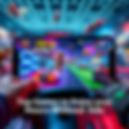 A vibrant gaming screen showing action from Blood TD 6 and Pixel Car Racing, with fun graphics and engaging gameplay