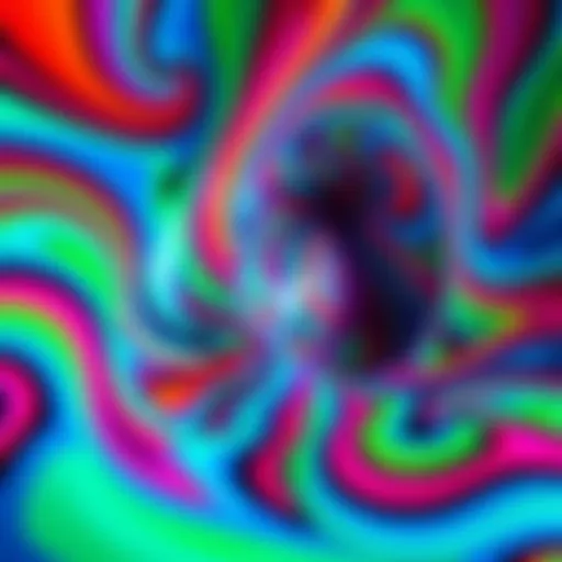 A vibrant optical illusion artwork created with AI, featuring swirling patterns that confuse the eye and create depth.