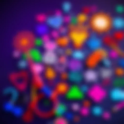 A collection of vibrant pixel art doodles showcasing various simple designs, attracting attention from friends and sparking conversation.