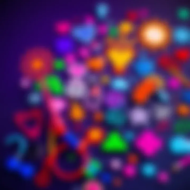 A collection of vibrant pixel art doodles showcasing various simple designs, attracting attention from friends and sparking conversation.