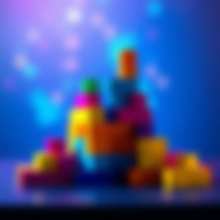 A vibrant arrangement of Tetris blocks in various colors neatly stacking up, showcasing the game's engaging layout