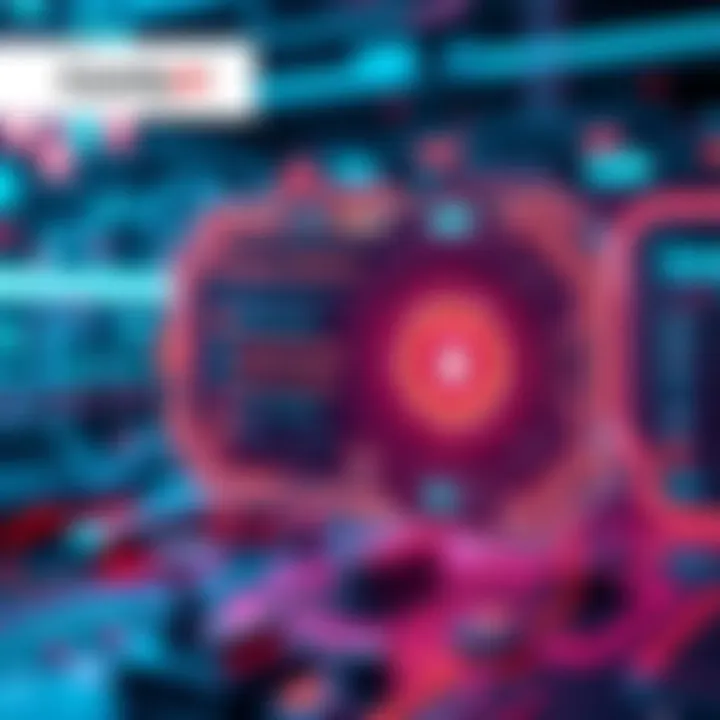 A graphic showing a futuristic interface with creative AI elements and hints of new technology, symbolizing innovation and excitement in the tech industry.