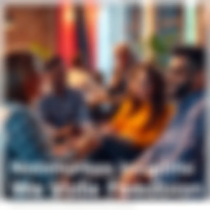 A group of people actively discussing ideas in a casual setting, sharing thoughts and feedback with smiles on their faces.
