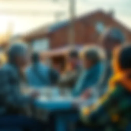 Residents of a small town gather to share stories and support each other during tough times.