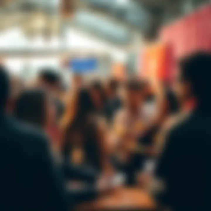People participating in a local community event, engaging and discussing together