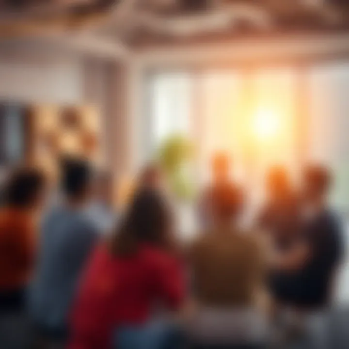A group of people sitting in a circle, sharing thoughts and advice, showing empathy and support.