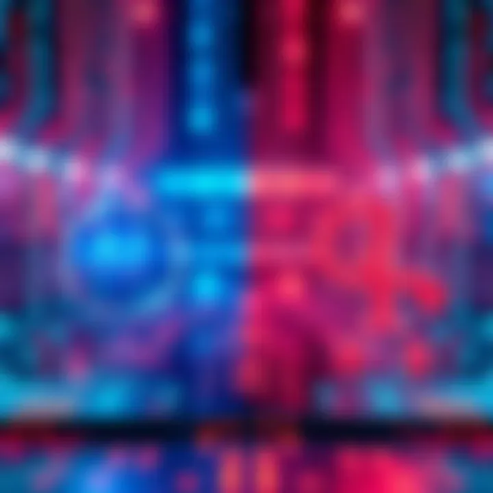 A side-by-side comparison of AGI and Quantum A.I. symbols, representing future computing power.