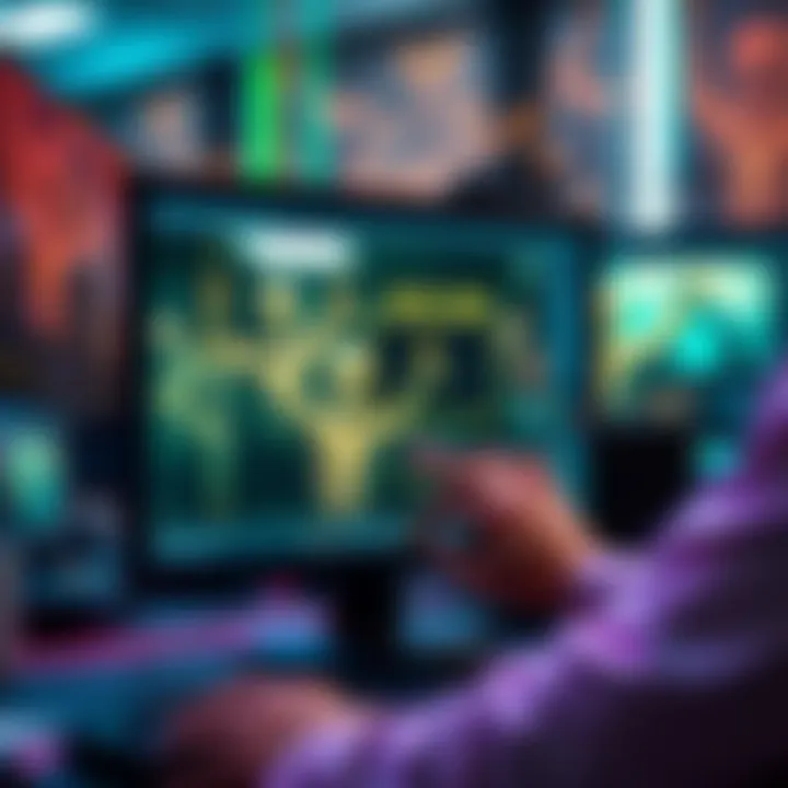 A person resizing images on a computer screen, questioning data fairness in research.