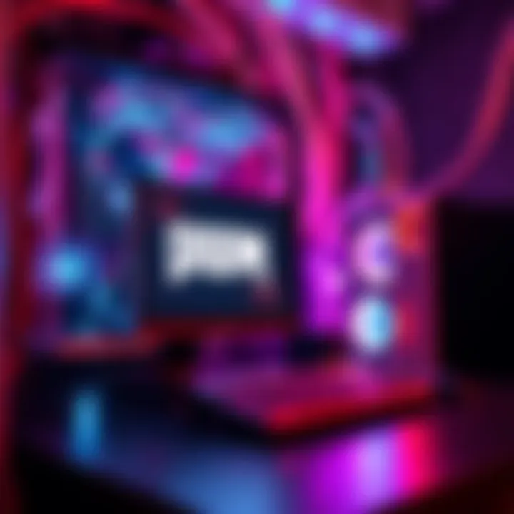 A computer setup featuring a transparent case filled with living human neurons, displaying the game Doom on the screen.