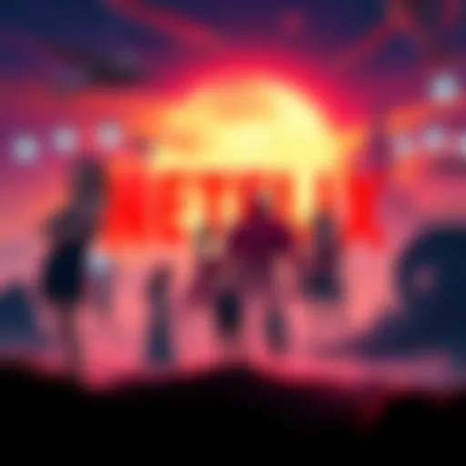 A creative illustration showing characters and scenery from a new Netflix series, capturing the essence of the story and artistic style.