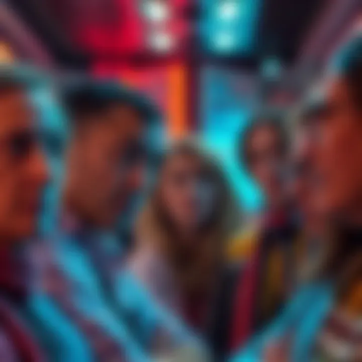 A group of worried Americans discussing the rapid growth of artificial intelligence, showing contrasting emotions of fear and optimism.