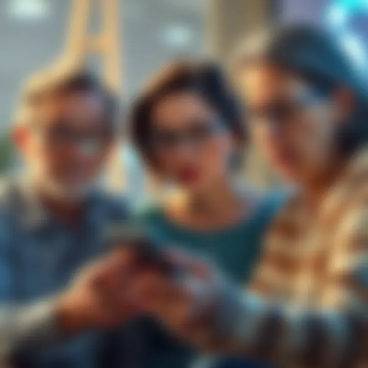 Parents looking at a smartphone screen with worried expressions about teens and nudity in apps