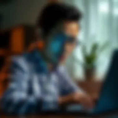 Concerned person checking laptop A person looking worried while checking their laptop for unauthorized access to their ChatGPT account