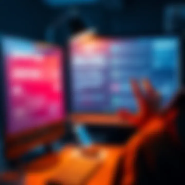 A worried person looking at a computer screen filled with policy changes and payment plan details related to Janitor AI.