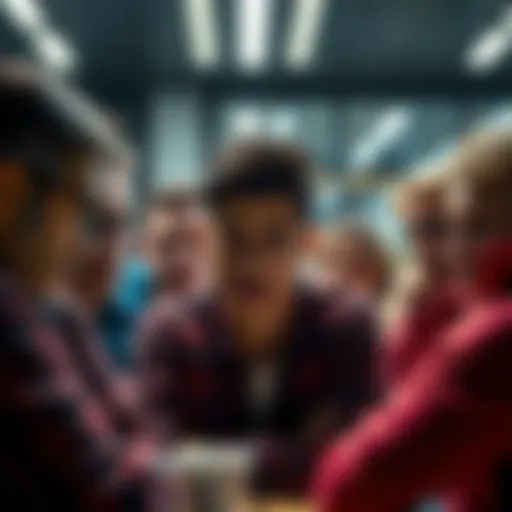 A group of frustrated sellers discussing unpaid earnings from FAB sales, showing expressions of worry and disappointment.