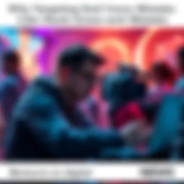 A digital scene showing a content creator facing challenges while engaging with their audience, representing the pitfalls of targeting end users.