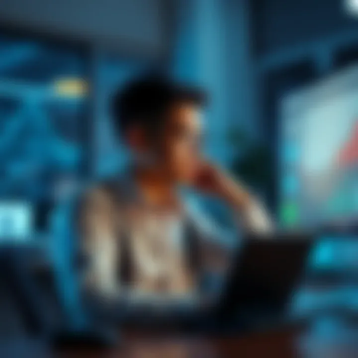 An employee looks puzzled at a computer with AI-related content on the screen, reflecting workplace confusion about artificial intelligence.
