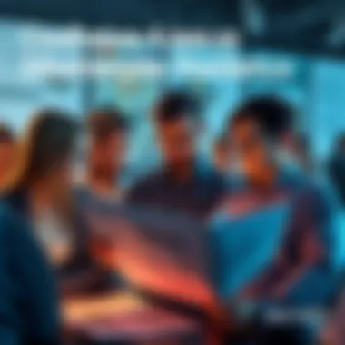 Group of people looking puzzled while analyzing charts and graphs
