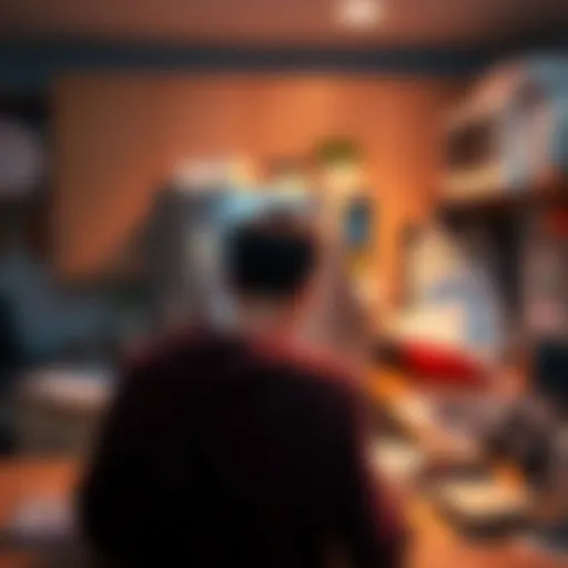 A person looking frustrated at a complicated smart appliance in their kitchen, surrounded by user manuals and gadgets.