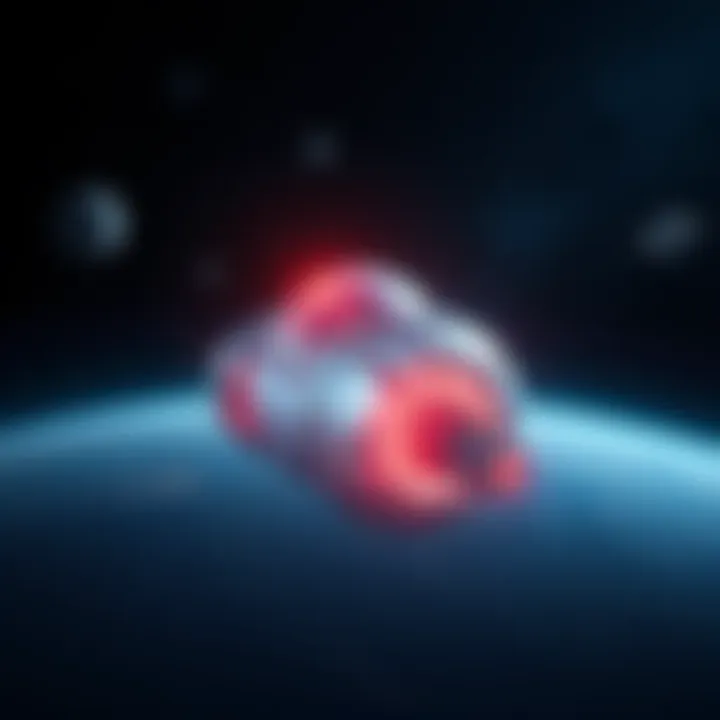 A futuristic representation of conscious AI technology in a spacecraft exploring the cosmos, surrounded by stars and planets.