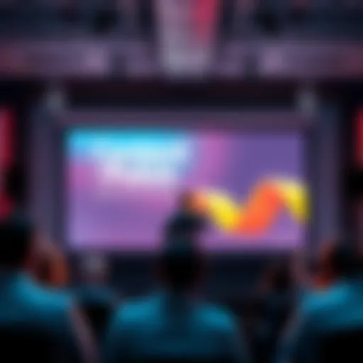 A person presenting in front of an audience with a projector screen showing contrasting visuals for content and polish.