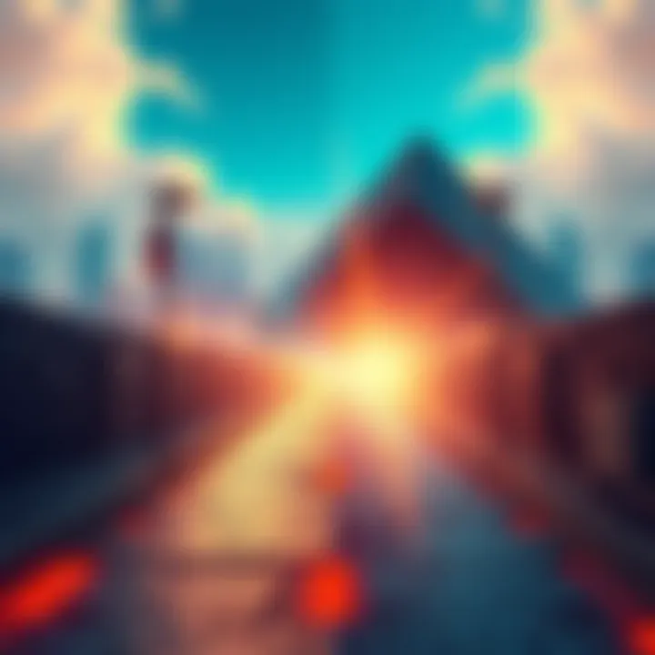A visual representation showing two paths: one leading to a bright, bustling city with advanced technology, and the other to a dull, lifeless area with no growth.