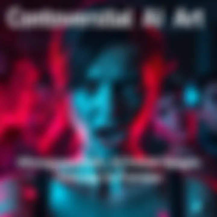 An AI-generated image depicting a woman with an expression of anger and fear, surrounded by dark colors, representing a disturbing theme of misogyny.