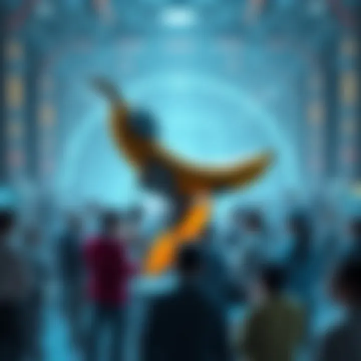 Controversial AI Device A futuristic device resembling a banana, symbolizing the Nano Banana Pro, surrounded by people debating its impact on AI technology.