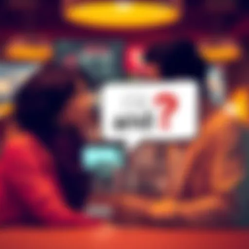 Two people in a conversation with a speech bubble showing the phrase 'Ok and?'.