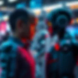 Person talking to a robot, looking frustrated as the robot agrees too much.