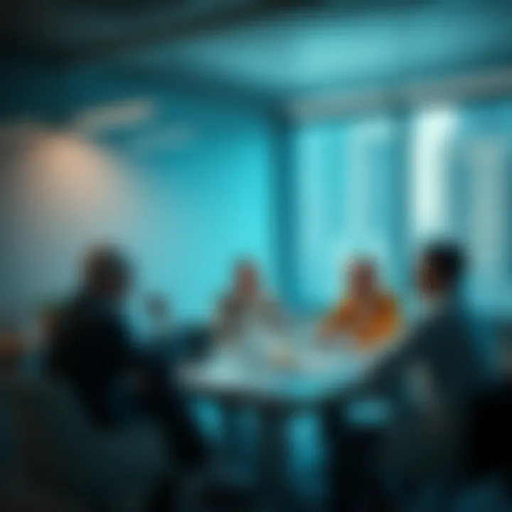 Experts discussing the challenges of generating copyright-compliant images during a meeting.