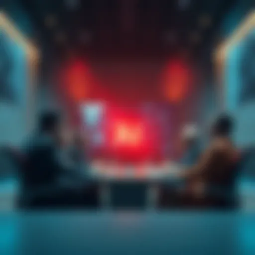 Group of corporate leaders in a boardroom, expressing concern over artificial intelligence and its societal effects