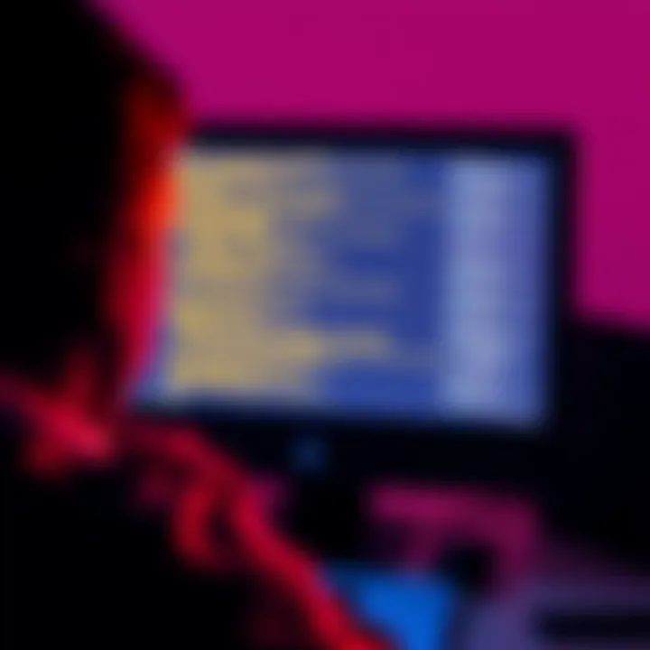 A frustrated person staring at a computer screen displaying corrupted file messages.