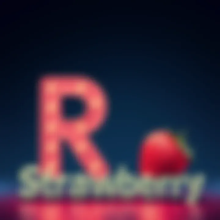 An illustration showing a large letter 'R' next to the word 'Strawberry', highlighting the counting issue with LLMs.