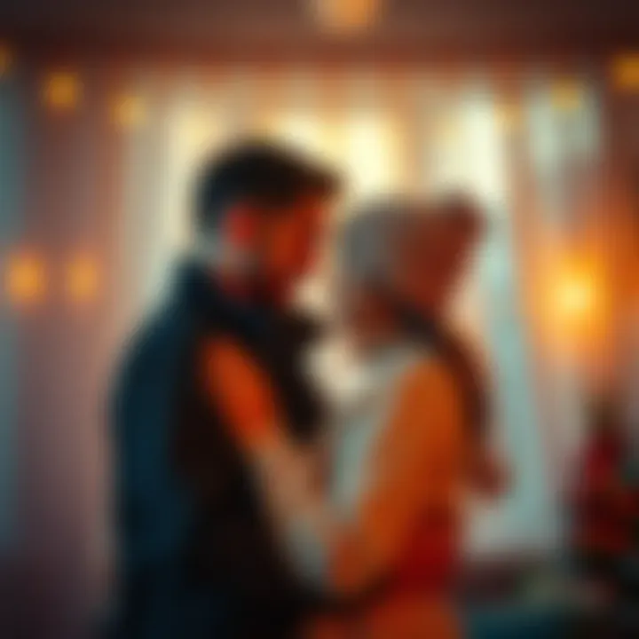 A couple embracing in a warm, intimate setting, conveying a sense of closeness and affection