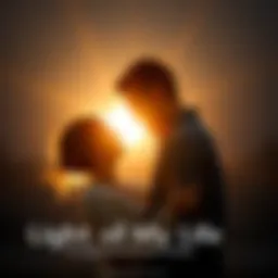 A couple sharing a warm embrace in a serene setting, surrounded by soft glowing light, symbolizing love and connection.