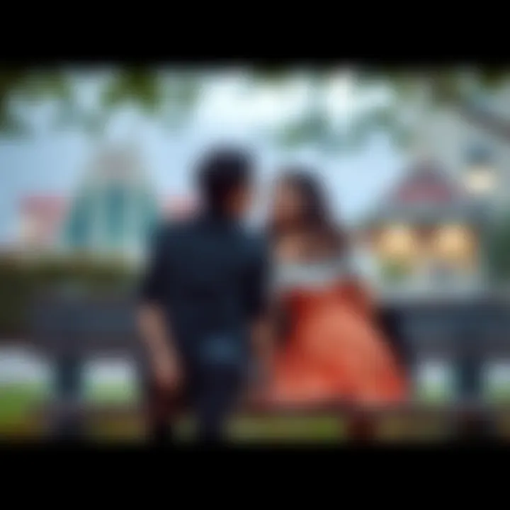 A couple sitting on a park bench, holding hands and smiling at each other, showcasing their connection
