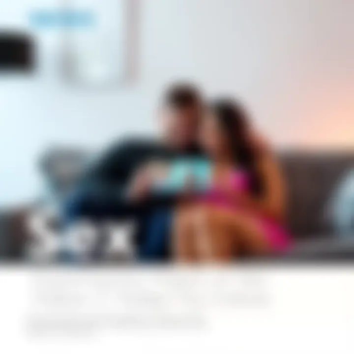 A couple sitting on a couch, watching a video on a tablet, reflecting on their relationship dynamics.