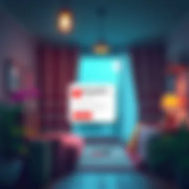 A cozy horror game themed illustration showing a donation page with a heart icon and a cozy game setting in the background