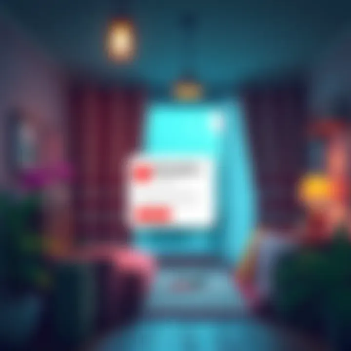 A cozy horror game themed illustration showing a donation page with a heart icon and a cozy game setting in the background