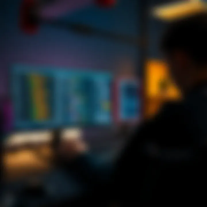 A developer working on a C++ project in Unreal Engine, using an alternative tool instead of Visual Studio, with a computer screen showing code and graphics.