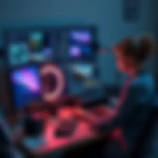 A person setting up a computer to create a Lora with SD 1.5, surrounded by images and data processing tools.