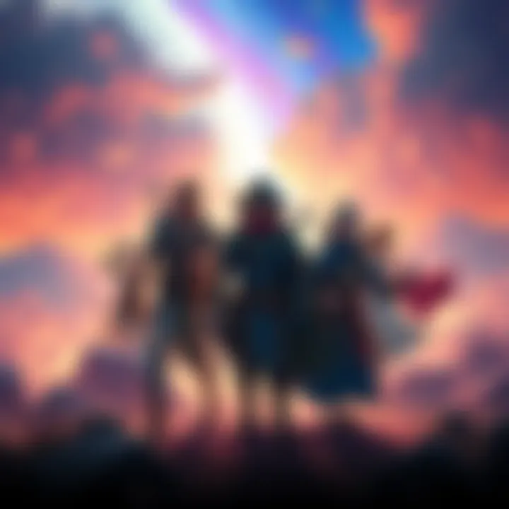 A visual representation of RPG Maker software showing characters and storylines coming together in an RPG game like Octopath Traveler.