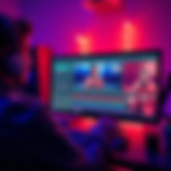 A person using Kijai's LTXV2 workflow to convert audio and images into a video on a computer screen.