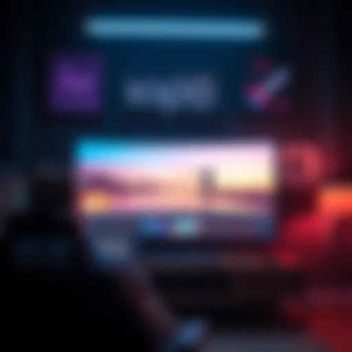 A vibrant screen showcasing an After Effects project inspired by 500 Days of Summer with colorful graphics