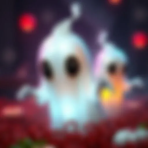 Artists showcase their creative interpretations of gourmet ghosts in a colorful display.